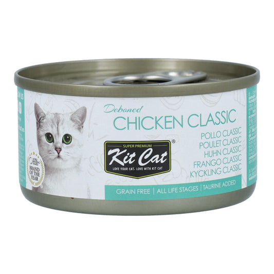 Kit Cat Can Toppers - Classic Chicken 80g Ração húmida para gatos em gelatina
