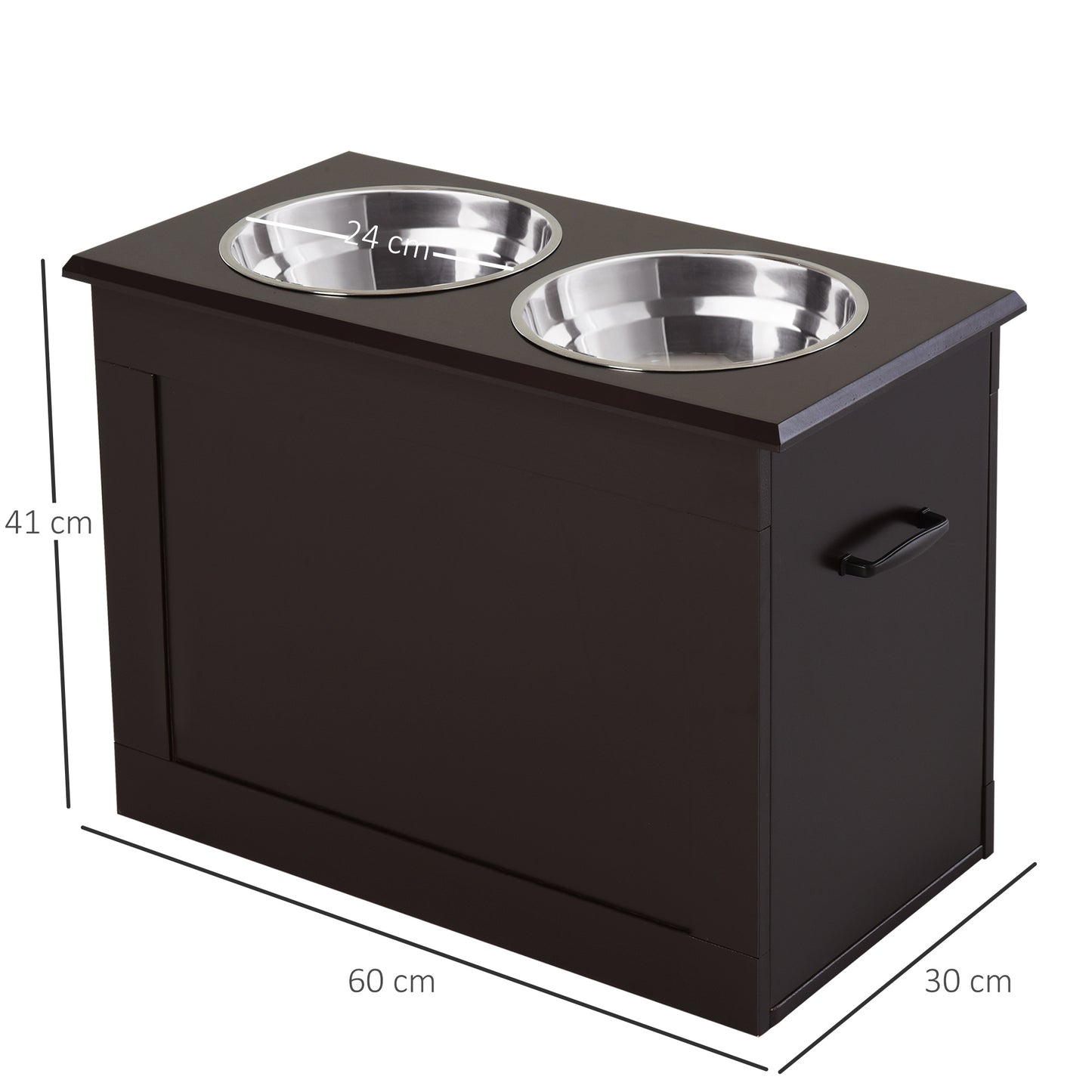 Pawhut Comedero Elevado Para Perros Con 2 Cuencos De Acero Inoxidable Marrón_2