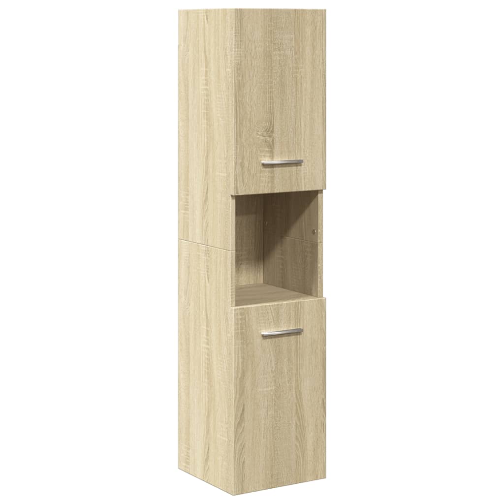Juego De Muebles De Baño 5 Pzas Madera Ingeniería Roble Sonoma / Vetonek_4