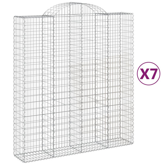 Cestas De Gaviones 7 Uds Forma De Arco Hierro 200x50x220/240 Cm_0