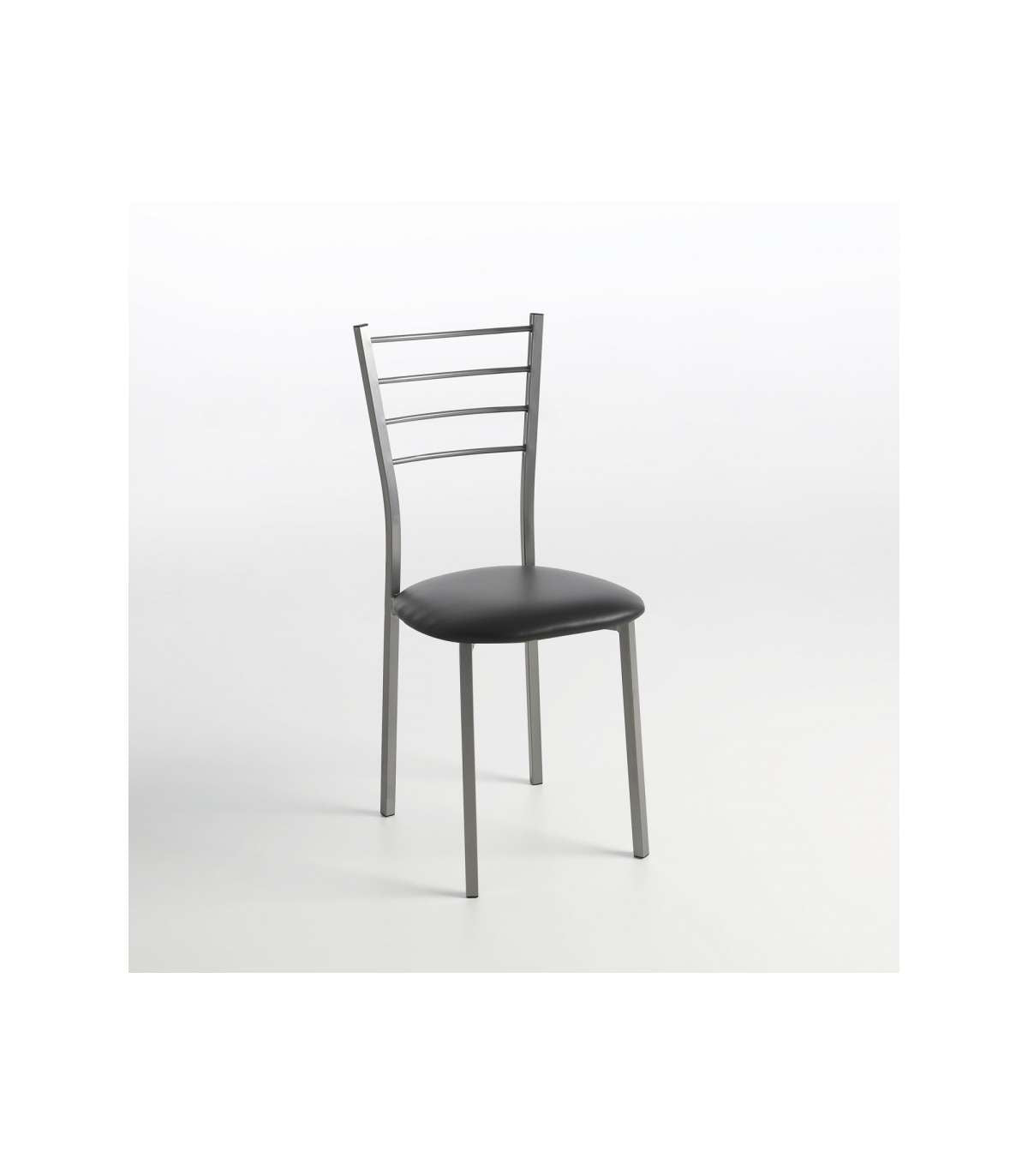 Pack De 2 Sillas Berlin Estructura Gris Tapizado Negro, 90 Cm(alto)38 Cm(ancho)38 Cm(largo)_0