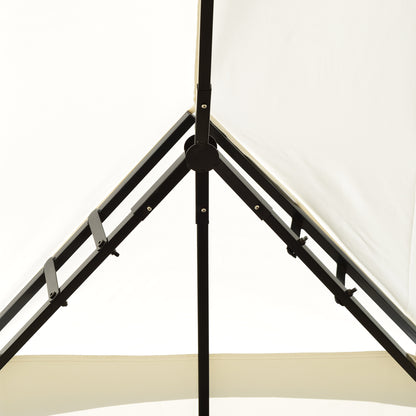 Outsunny Carpa 3x4m Estructura Metal Gazebo Cenador Mirador 12m2 Color Crema_4