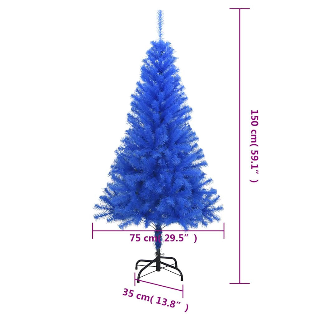 Vidaxl Árbol De Navidad Artificial Con Soporte Pvc Azul 150 Cm_2