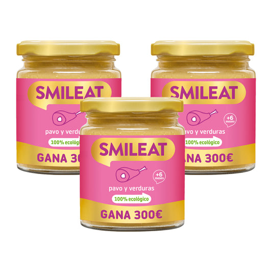 PROMOÇÃO 3x Smileat Peru Biológico e Vegetais em Pote +6 meses 230g
