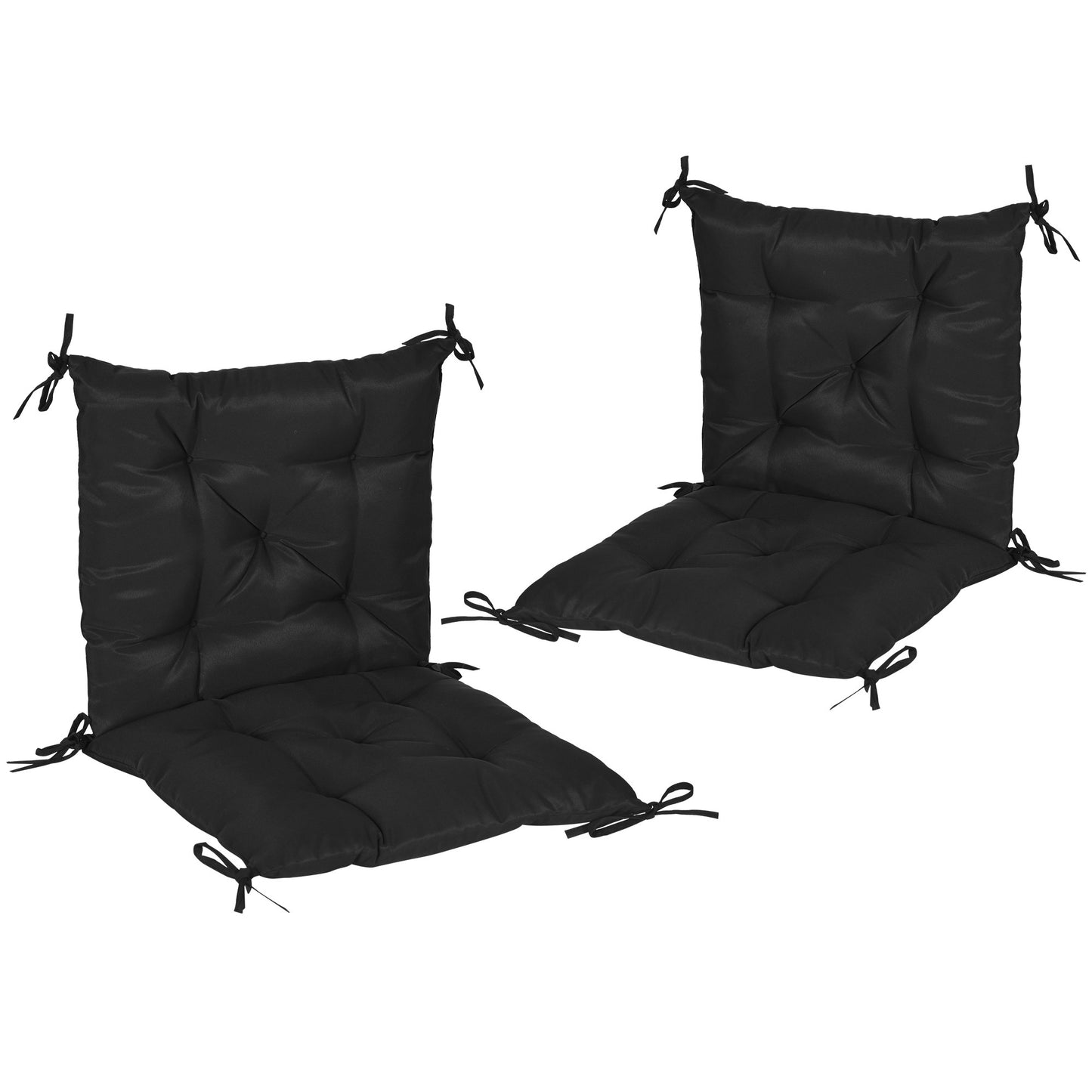 Outsunny Conjunto De 2 Cojines Para Silla Con Respaldo 50x98x8 Cm Negro_3