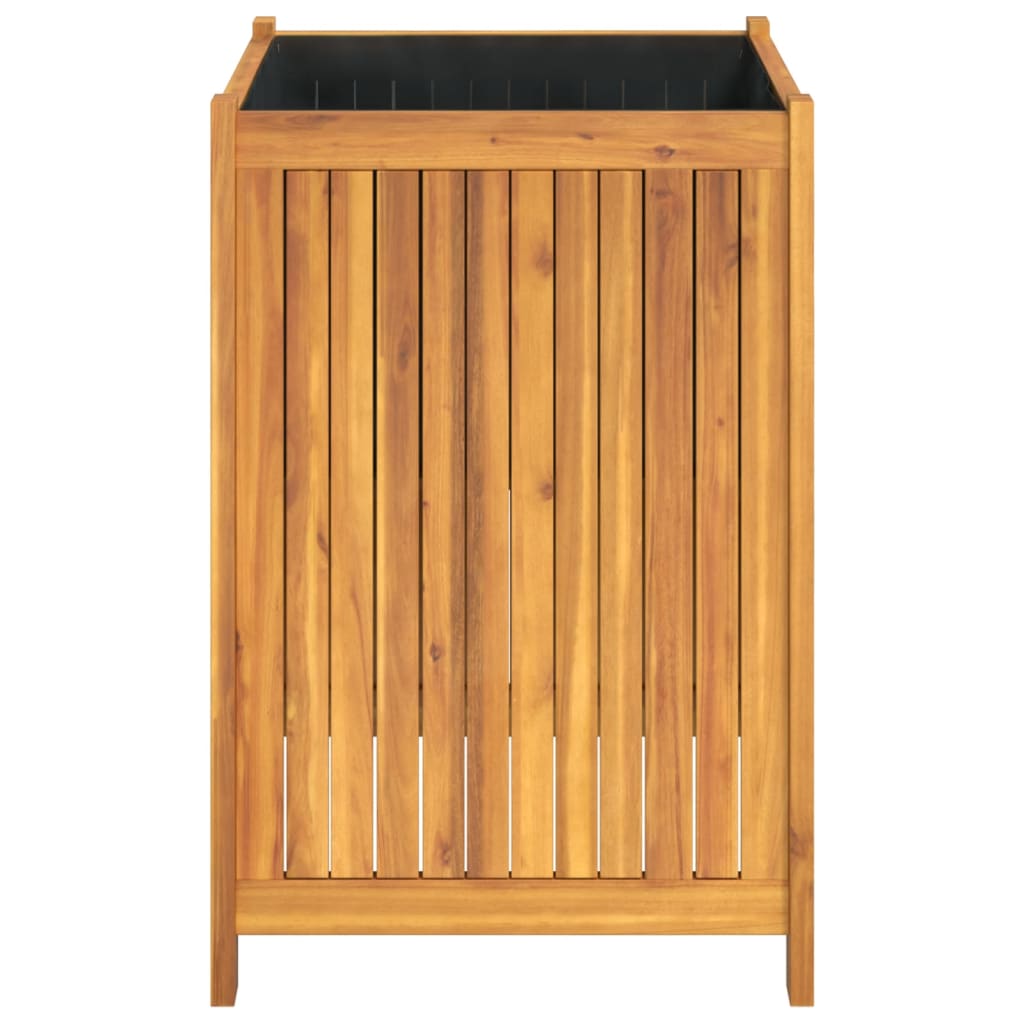 Jardinera Con Forro Madera Maciza De Acacia 50x50x75 Cm_5