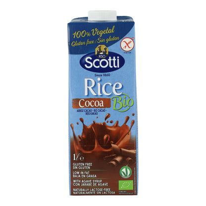Embalagem x 3 Bebida Orgânica Scotti de Arroz e Chocolate 1 L
