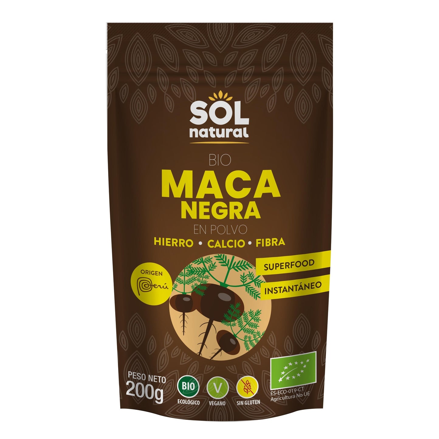 Pó de Maca Preta Orgânica Sol Natural 200g