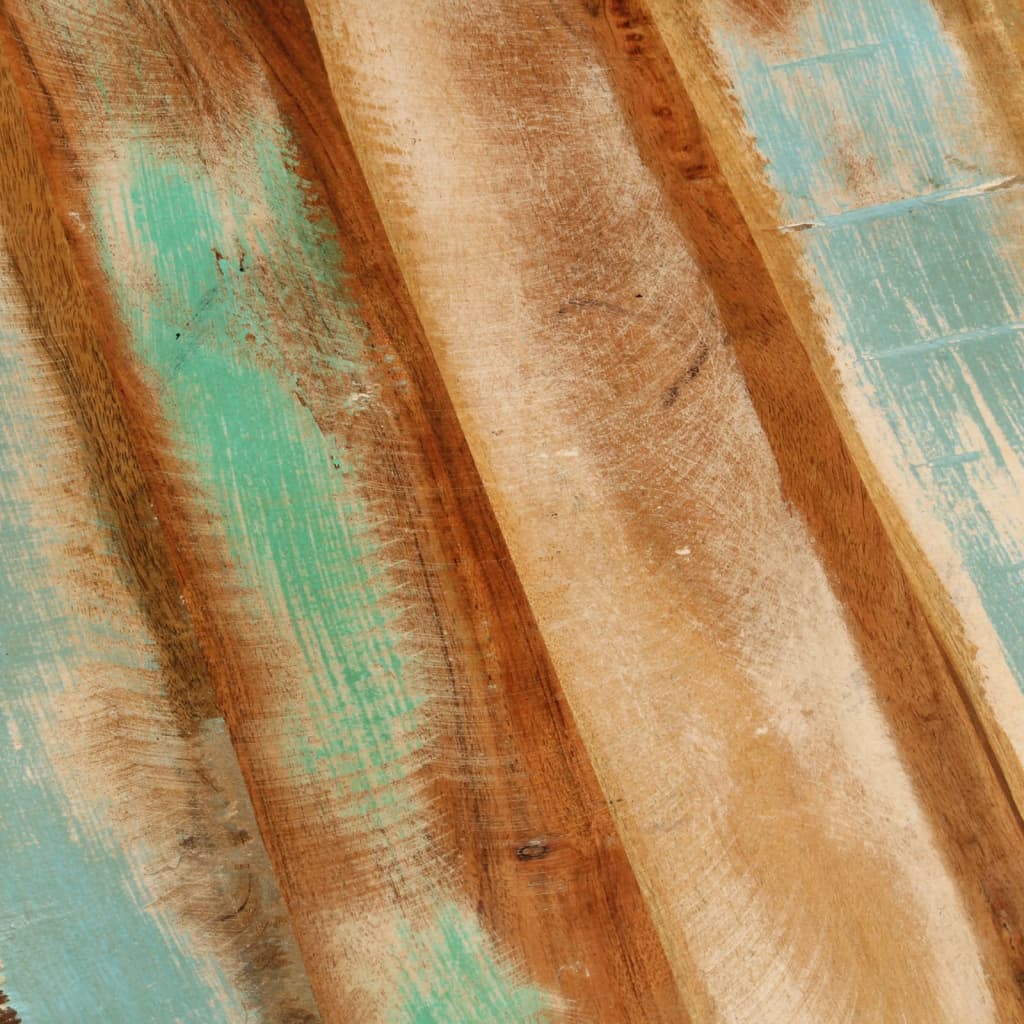Mesa De Centro Madera Maciza Reciclada Y Acero Ø50x40 Cm_4