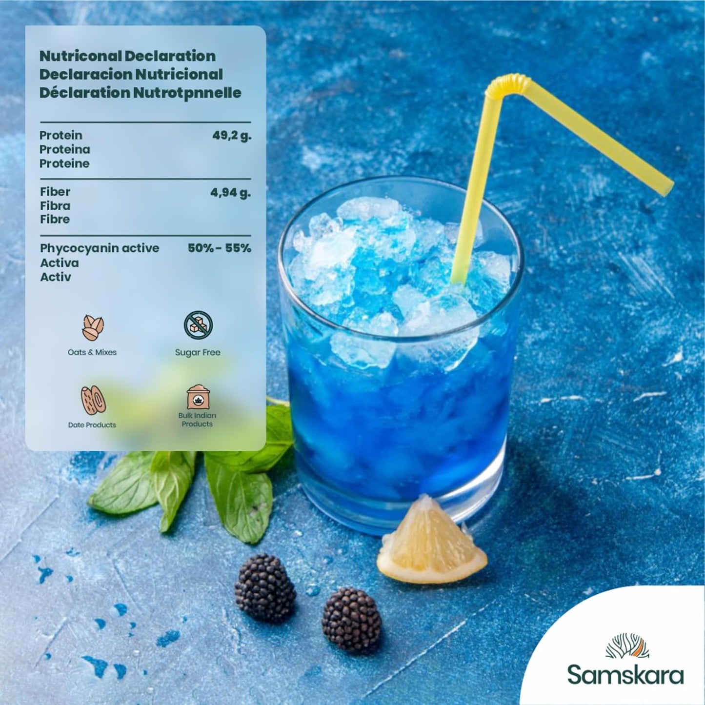 Espirulina Azul En Polvo Bio - 50g | Superalimento Ecológico Vegano Para Batidos, Smoothies Y Zumos_3