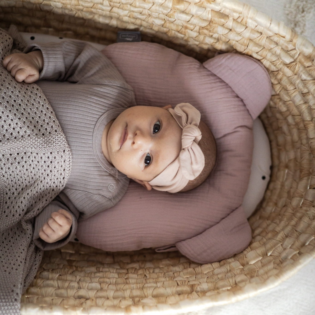 Almohada Cojin Plagiocefalia Bebés Muselina Grey_5