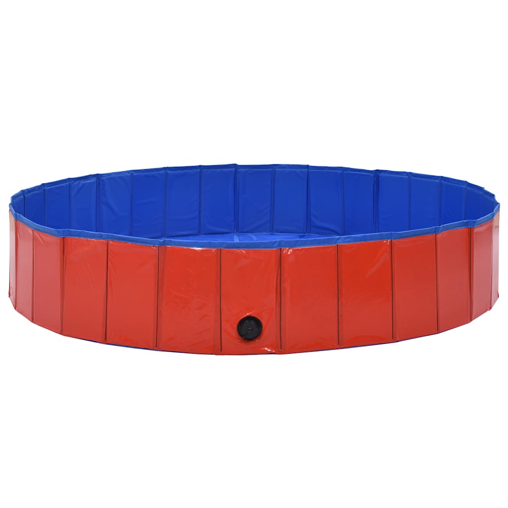 Piscina Para Perros Plegable Pvc Rojo 160x30 Cm_3