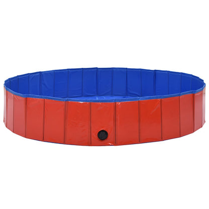 Piscina Para Perros Plegable Pvc Rojo 160x30 Cm_3