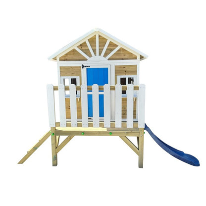Casita Infantil De Madera Por Paneles Masgames Visby Elevada 60 Cm Verde._3