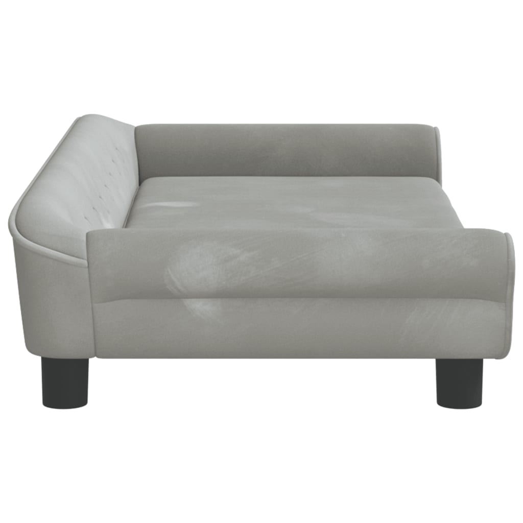 Cama Para Perros De Terciopelo Gris Claro 100x50x21 Cm / Vetonek_5