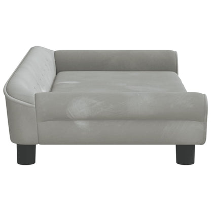 Cama Para Perros De Terciopelo Gris Claro 100x50x21 Cm / Vetonek_5