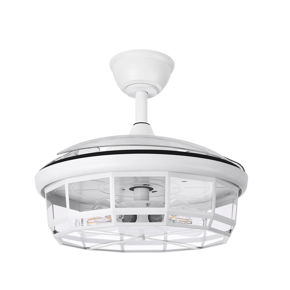 Ventilador Dc Tornado Blanco 5xe27 107d 3aspas Desplegables 6velocidades C/remoto Y Temporizador_1