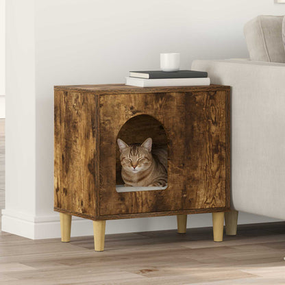 Casa Para Gatos Roble Ahumado 51 X 30 X 52 Cm_1