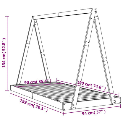 Vidaxl Estructura De Cama Para Niños Madera De Pino Blanco 90x190 Cm_2