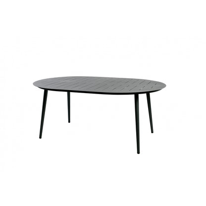 Inari Mesa De Jardín Ovalada De Aluminio Negro Para 6 Personas 180x120xh75cm- Mobiliario De Jardín_0