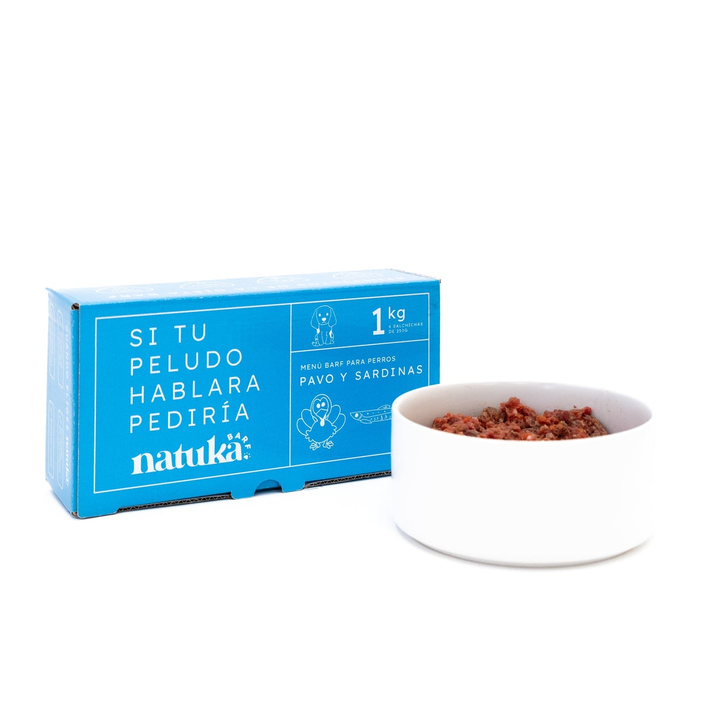 Comida Barf Para Perros. Menú Barf De Pavo Y Sardinas 7,5kg_0