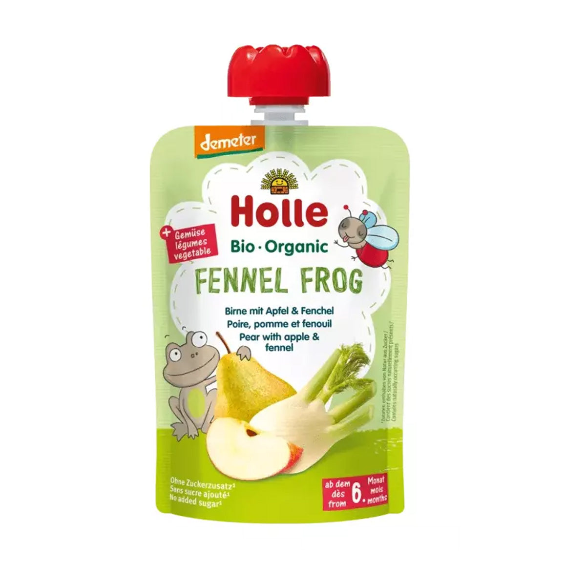 Batido Biológico de Pêra, Maçã e Funcho (a partir dos 6 meses) FENNEL FROG Holle 100g