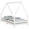Vidaxl Estrado de cama para crianças em madeira de pinho branco 90x190 Cm
