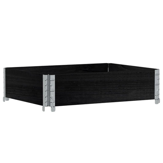 Jardinera De Madera Maciza De Pino Negro 80x60 Cm_0