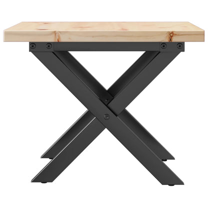 Mesa De Centro Marco X Madera Maciza Pino Y Acero 50x50x35,5 Cm_3