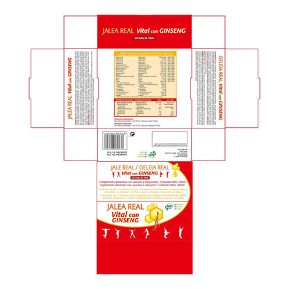 GHF Vital Geleia Real com Ginseng 20 ampolas 10 ml