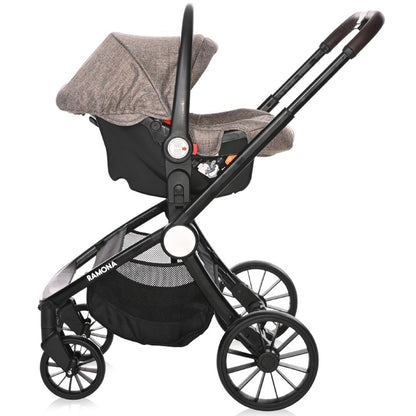 Carrito De Bebé Ramona Trío Capazo Duro Beige_4