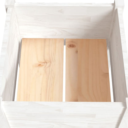 Jardinera De Madera Maciza De Pino Blanco 50x50x70 Cm_4