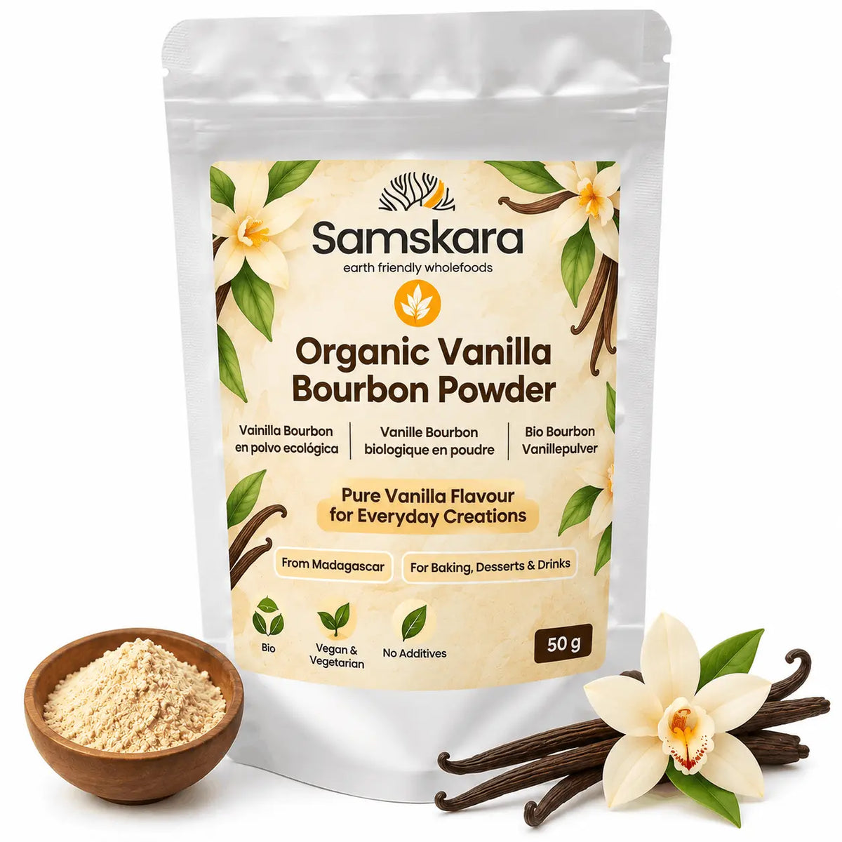 Extracto De Vainilla Bourbon Ecológica En Polvo De Madagascar (vanilla Planifolia), 50 G_0