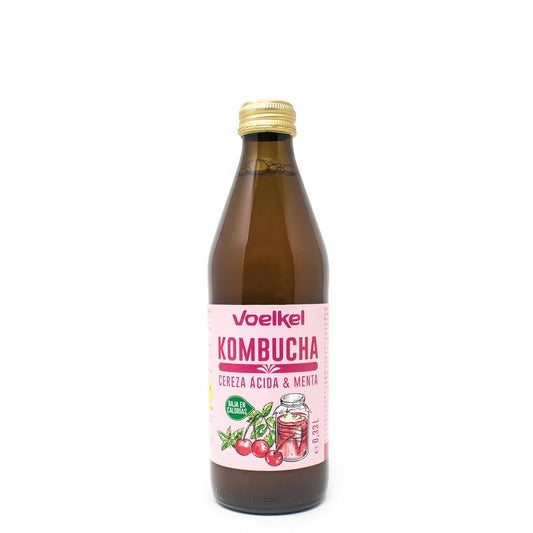 Kombucha Biológica de Cereja e Hortelã Voelkel 330 ml