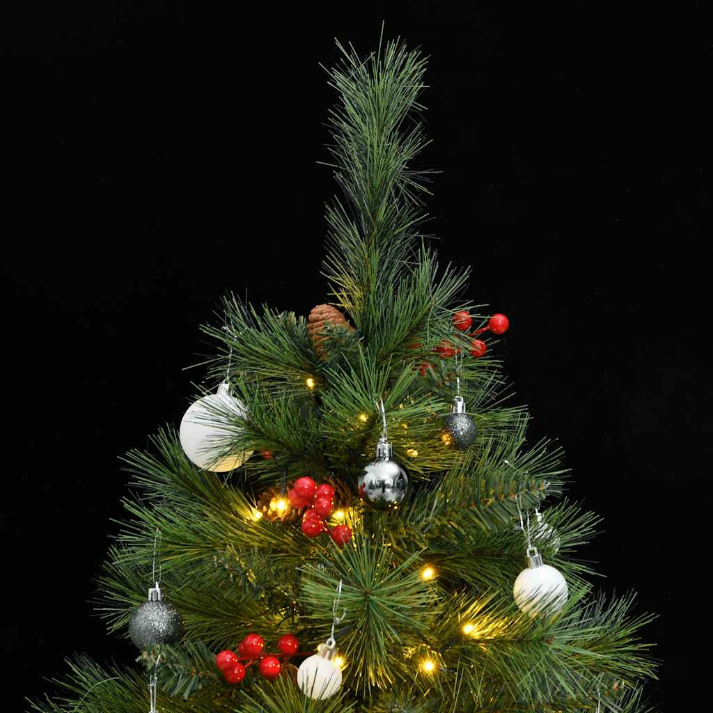 Vidaxl Árbol De Navidad Artificial Con Bisagras 150 Led Y Bolas 150 Cm_1