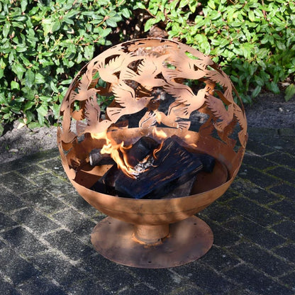 Esschert Design Brasero Con Pájaros Cortadas A Láser Oxidado_1