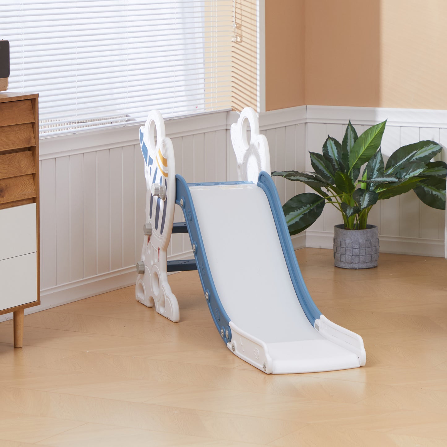 Aiyaplay Tobogán Para Niños De 18-36 Meses Con 3 Escaleras 157x46,5x80 Cm Gris_4