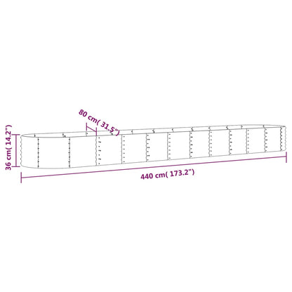 Jardinera Arriate Acero Galvanizado Plata 440x80x36 Cm_5