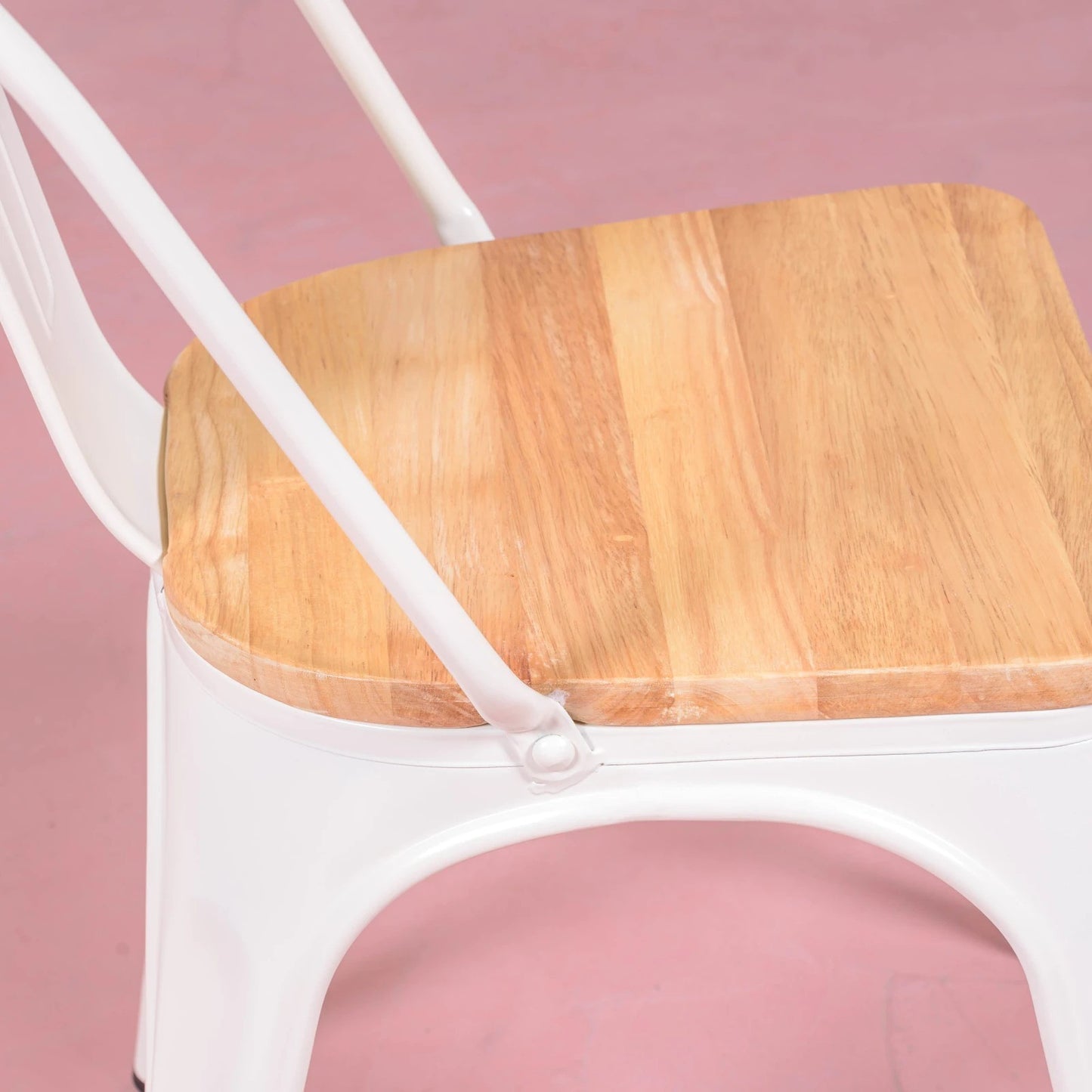 Silla Metálica Con Asiento De Madera De Olmo - Bistro_2