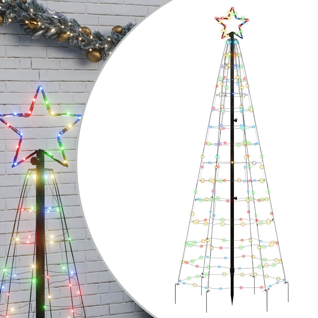 Vidaxl Árbol De Navidad Led Con Estacas 220 Leds De Colores 180 Cm_0