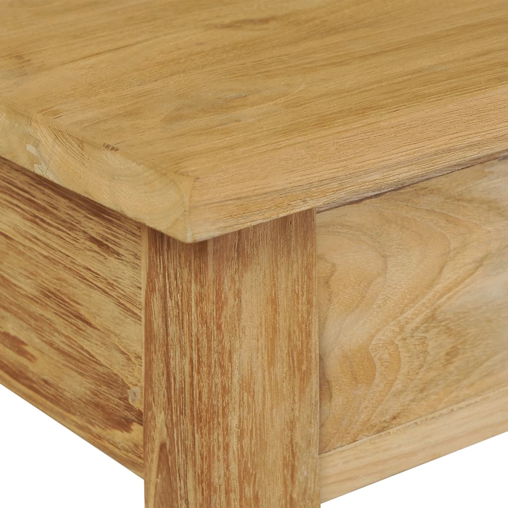 Mesa Consola Madera De Teca Maciza 90x30x80 Cm_4