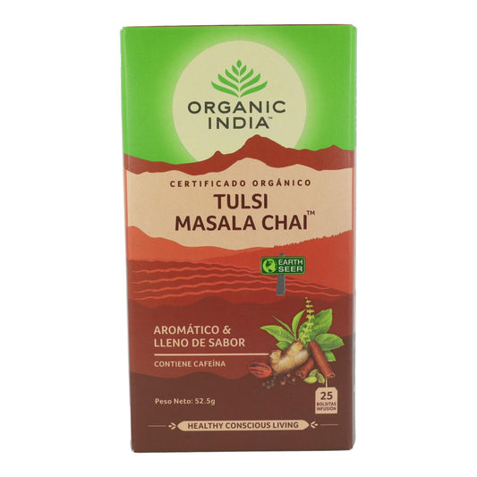 Tulsi e Masala Chai Orgânico Índia 25 sacos