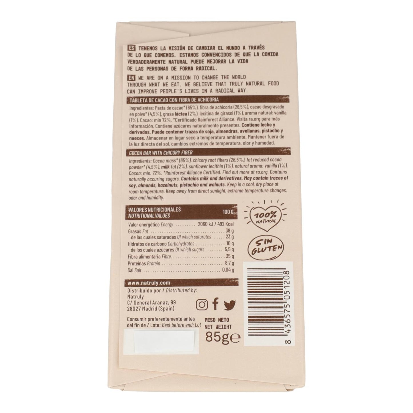 Chocolate Negro Chocolicious, Natruly