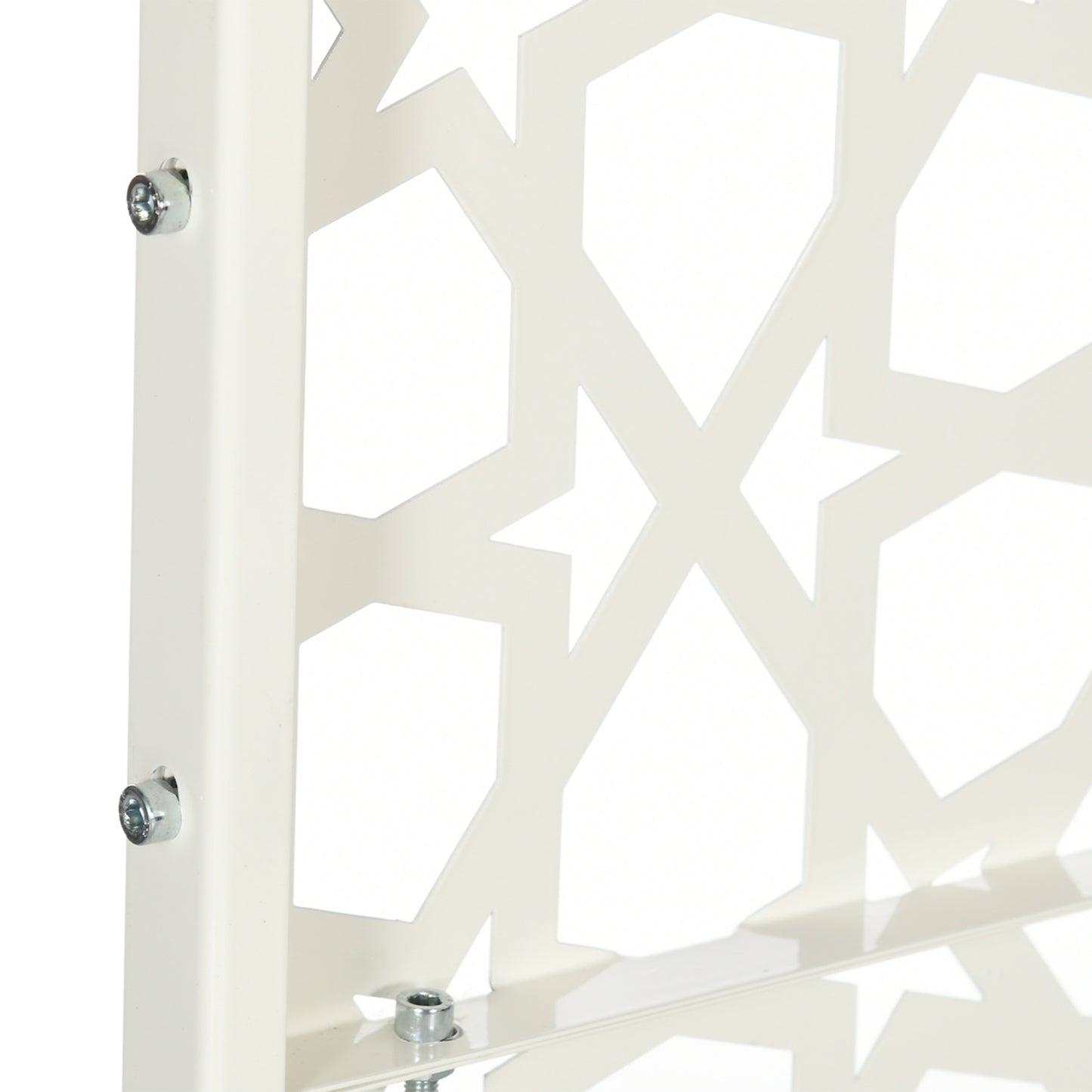 Outsunny Biombo Para Exterior De 3 Piezas Con Diseño De Copo De Nieve Blanco_4
