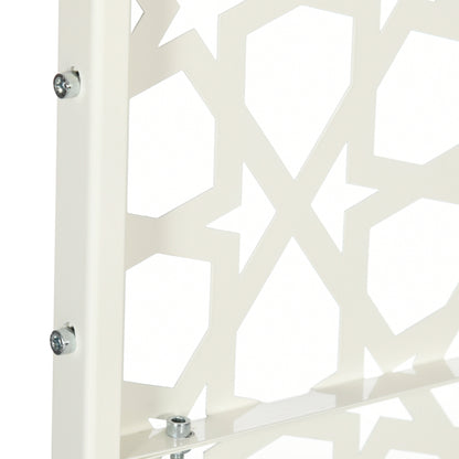 Outsunny Biombo Para Exterior De 3 Piezas Con Diseño De Copo De Nieve Blanco_4