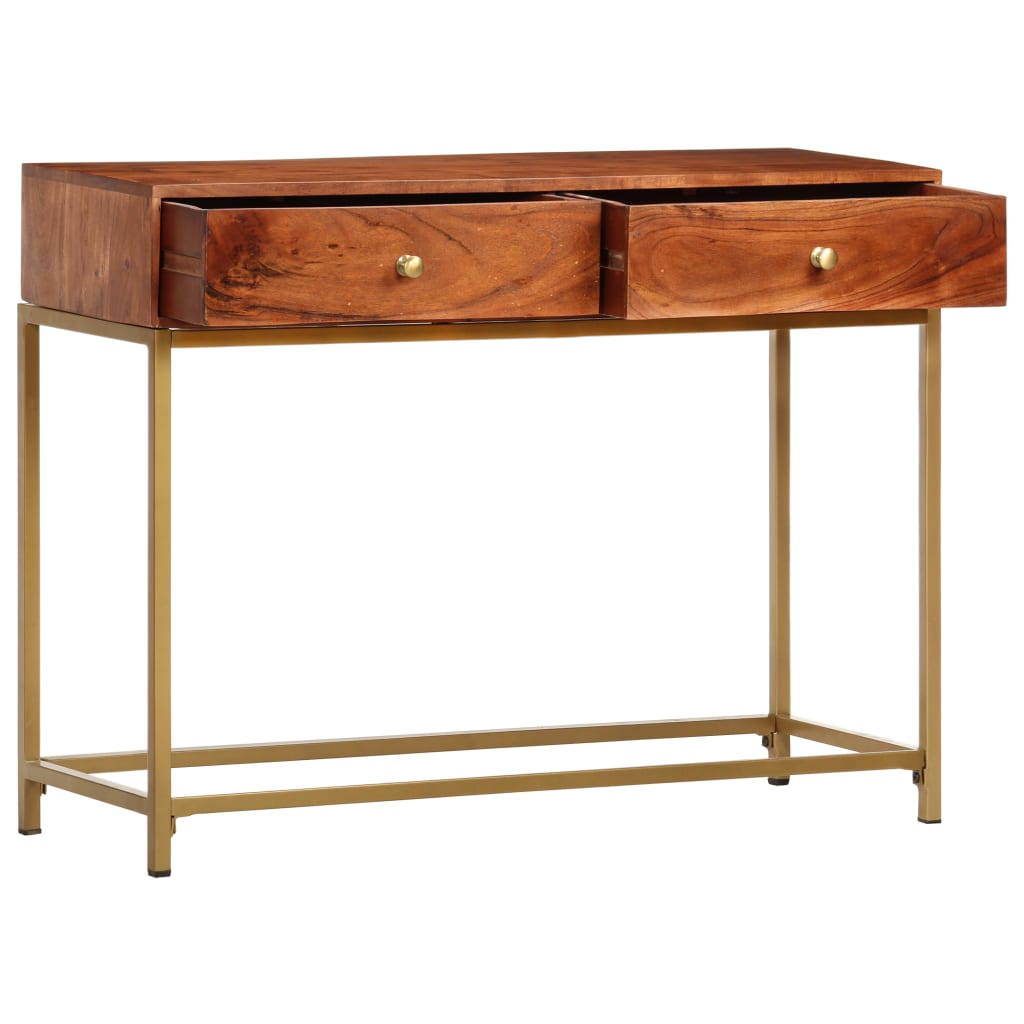 Mesa Consola De Madera Maciza De Acacia 100x35x76 Cm_0