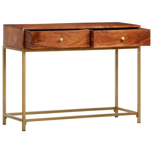 Mesa Consola De Madera Maciza De Acacia 100x35x76 Cm_0