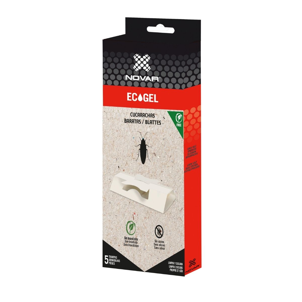 Armadilha adesiva para baratas Novar Master Trap XL 5 peças
