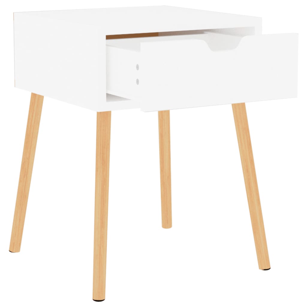 Mesita De Noche Madera De Ingeniería Blanco Brillo 40x40x56 Cm_4