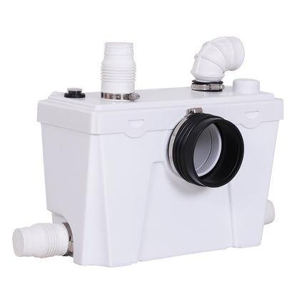 Homcom Bomba Triturador Sanitario De 500w 4 Entradas Para Baño 40x18,5x28 Cm_0